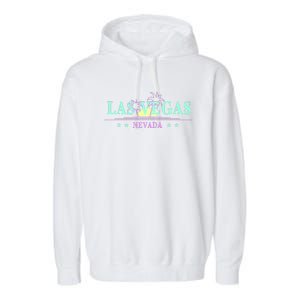 Las Vegas Retro Sunset Palm Trees Garment-Dyed Fleece Hoodie