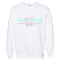 Las Vegas Retro Sunset Palm Trees Garment-Dyed Sweatshirt