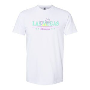 Las Vegas Retro Sunset Palm Trees Softstyle CVC T-Shirt