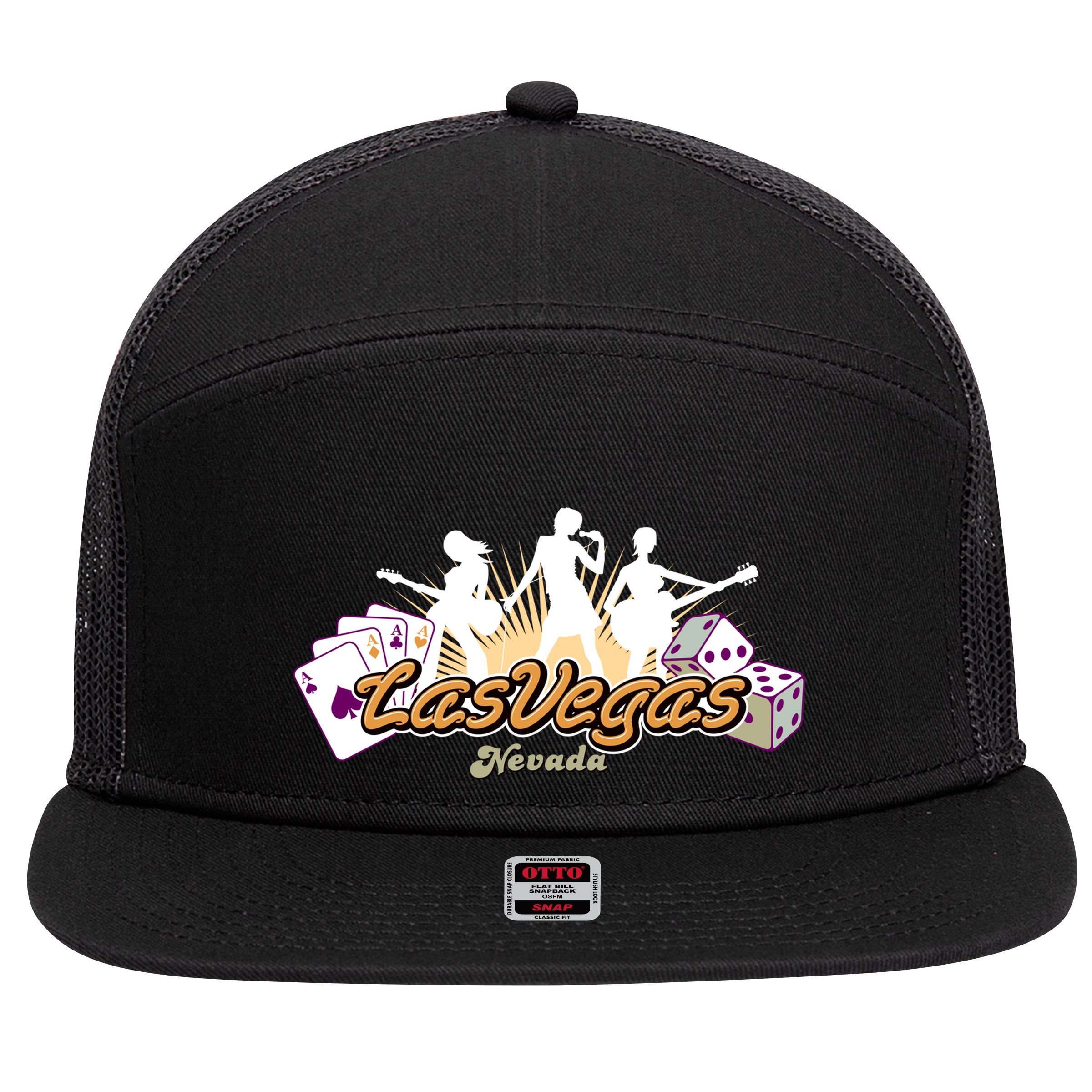 Las Vegas Rock 7 Panel Mesh Trucker Snapback Hat