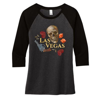 Las Vegas Sin City Women's Tri-Blend 3/4-Sleeve Raglan Shirt