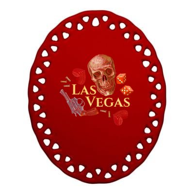 Las Vegas Sin City Ceramic Oval Ornament