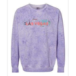 LAS Vegas Sketch Skyline Colorblast Crewneck Sweatshirt