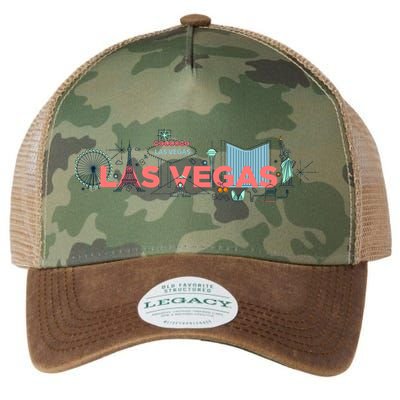 LAS Vegas Sketch Skyline Legacy Tie Dye Trucker Hat