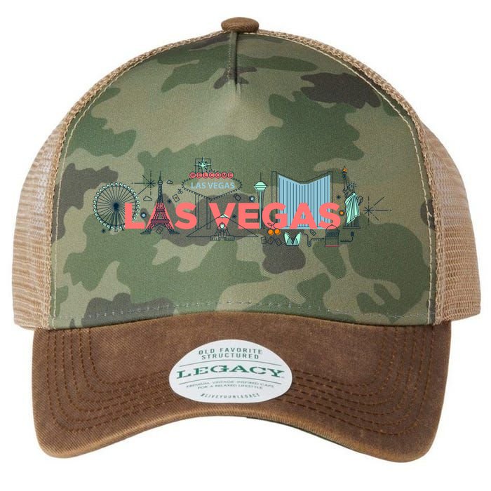 LAS Vegas Sketch Skyline Legacy Tie Dye Trucker Hat