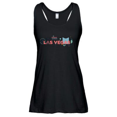 LAS Vegas Sketch Skyline Ladies Essential Flowy Tank