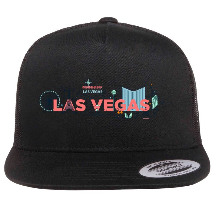 LAS Vegas Sketch Skyline Flatbill Hat