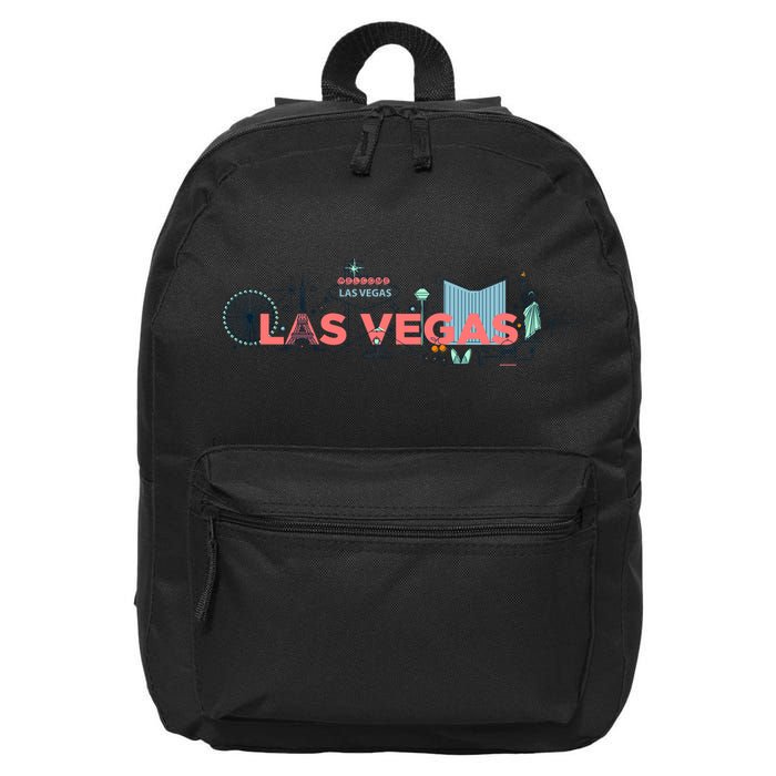 LAS Vegas Sketch Skyline 16 in Basic Backpack