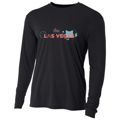 LAS Vegas Sketch Skyline Cooling Performance Long Sleeve Crew