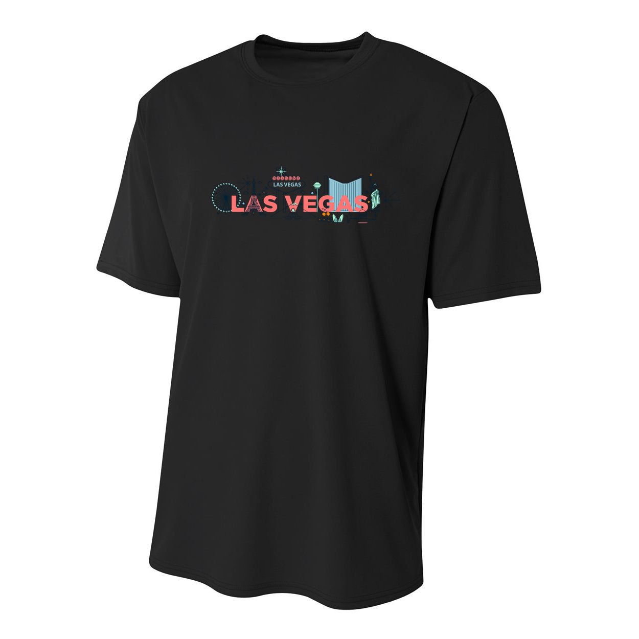LAS Vegas Sketch Skyline Youth Performance Sprint T-Shirt