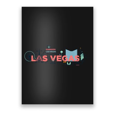 LAS Vegas Sketch Skyline Poster