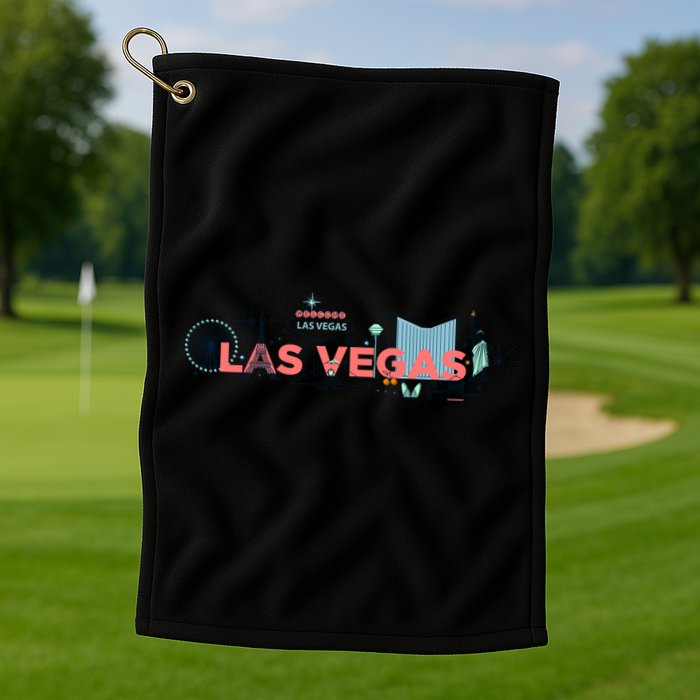 LAS Vegas Sketch Skyline Golf Towel