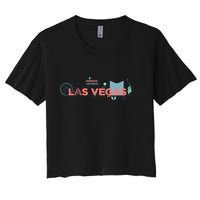 LAS Vegas Sketch Skyline Women's Crop Top Tee