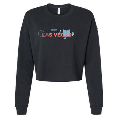 LAS Vegas Sketch Skyline Cropped Pullover Crew