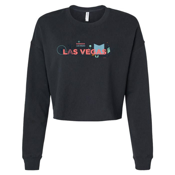 LAS Vegas Sketch Skyline Cropped Pullover Crew