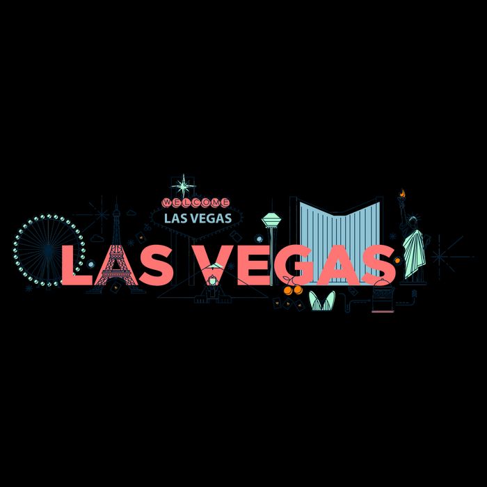 LAS Vegas Sketch Skyline Wool Snapback Cap
