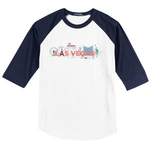 LAS Vegas Sketch Skyline Baseball Sleeve Shirt