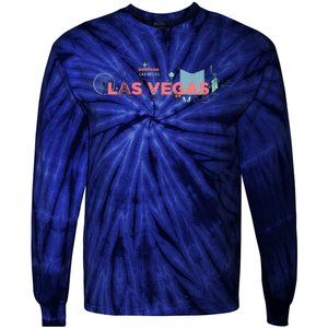 LAS Vegas Sketch Skyline Tie-Dye Long Sleeve Shirt