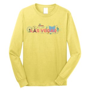 LAS Vegas Sketch Skyline Long Sleeve Shirt