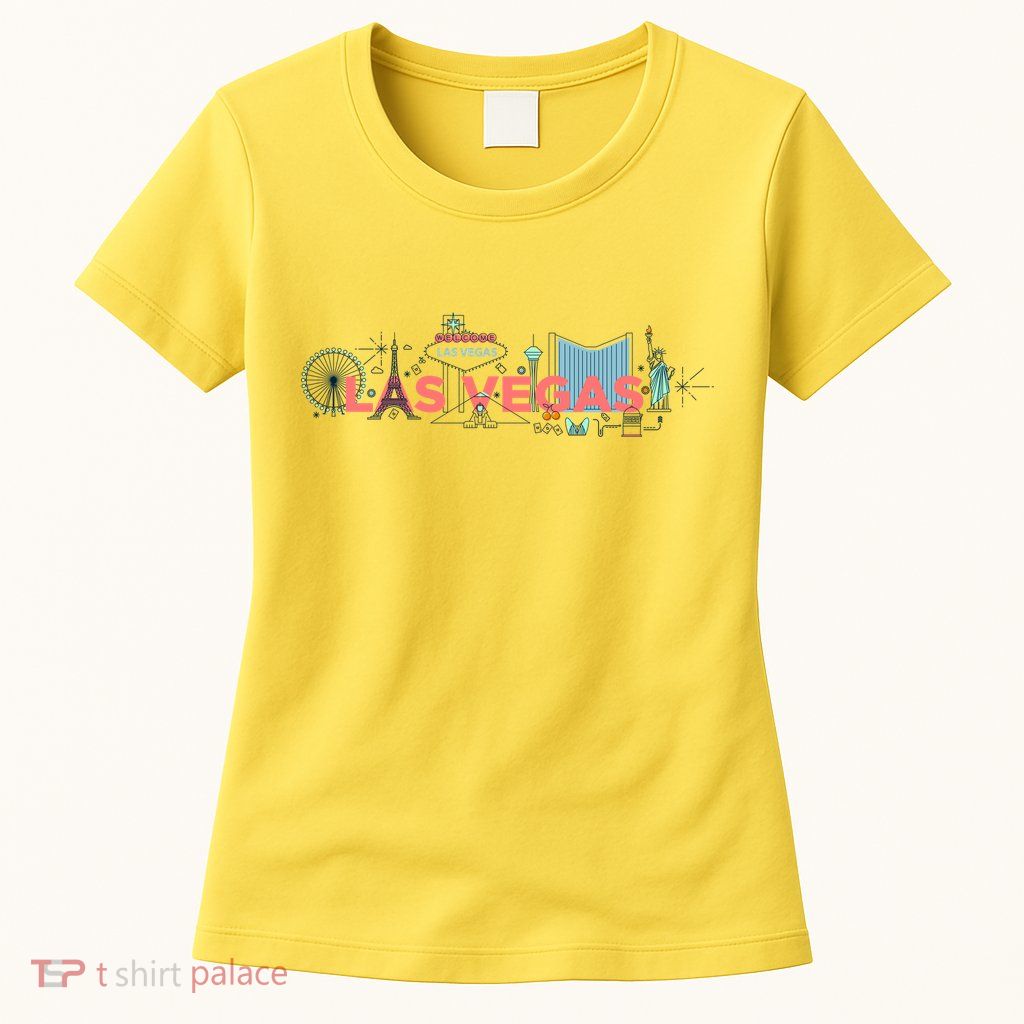 LAS Vegas Sketch Skyline Womens T-Shirt