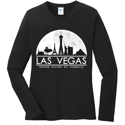 Las Vegas Skyline Ladies Long Sleeve Shirt