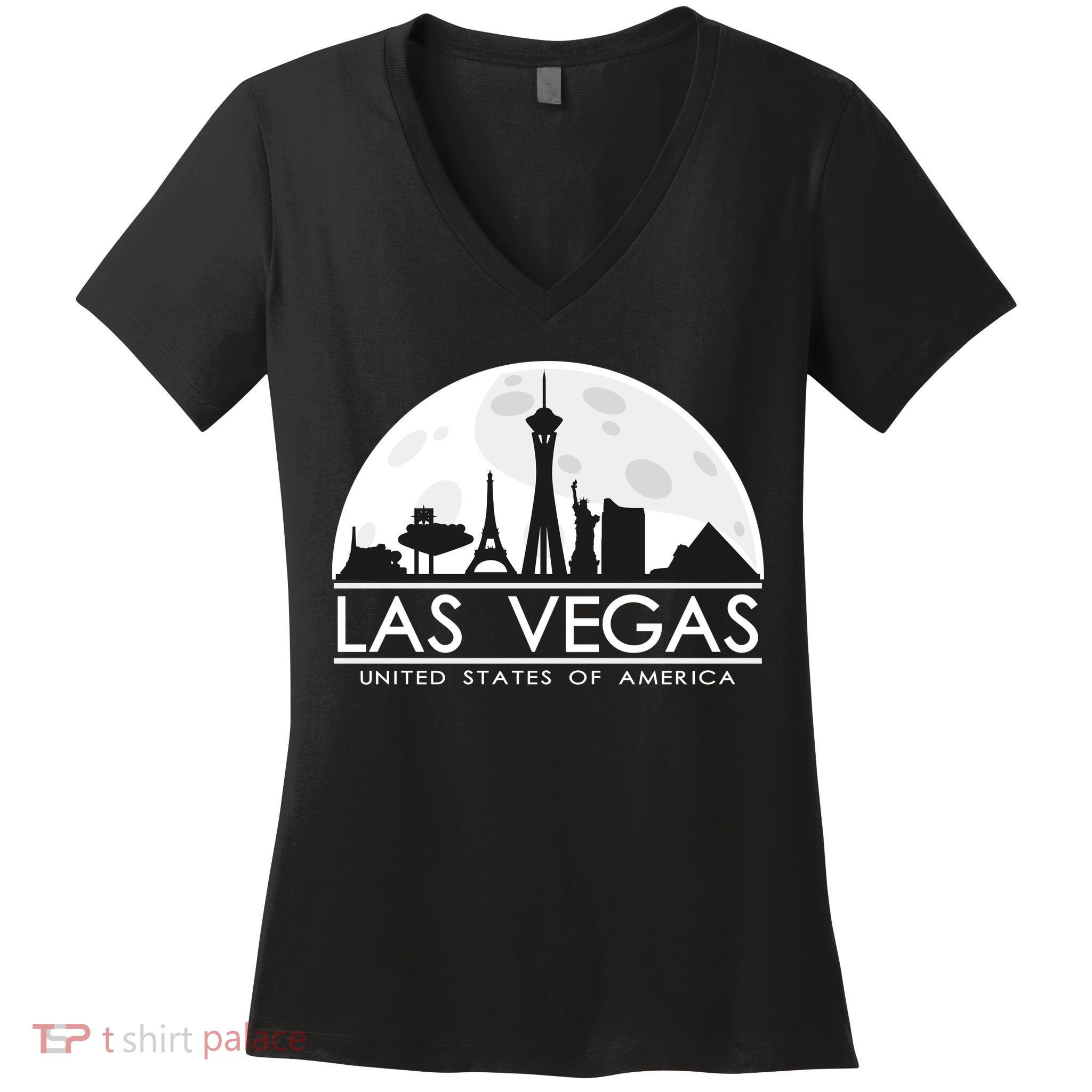 Las Vegas Skyline Women's V-Neck T-Shirt