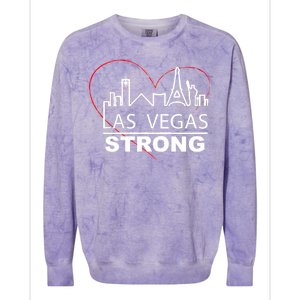 Las Vegas Strong Heart Skyline Colorblast Crewneck Sweatshirt