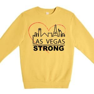 Las Vegas Strong Heart Skyline Premium Crewneck Sweatshirt