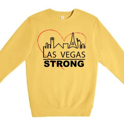 Las Vegas Strong Heart Skyline Premium Crewneck Sweatshirt