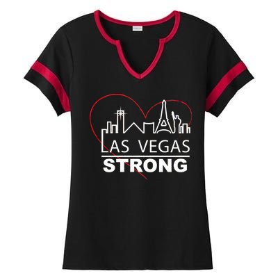 Las Vegas Strong Heart Skyline Ladies Halftime Notch Neck Tee