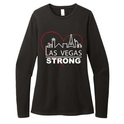 Las Vegas Strong Heart Skyline Womens CVC Long Sleeve Shirt