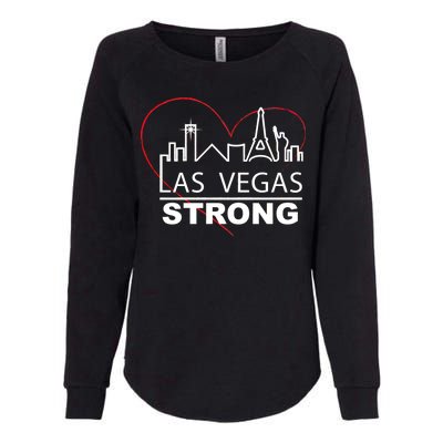 Las Vegas Strong Heart Skyline Womens California Wash Sweatshirt