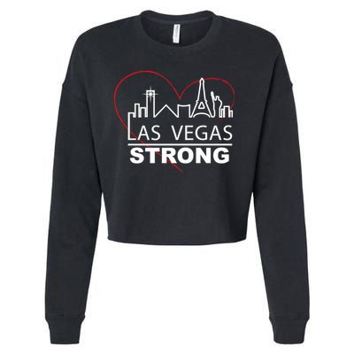 Las Vegas Strong Heart Skyline Cropped Pullover Crew