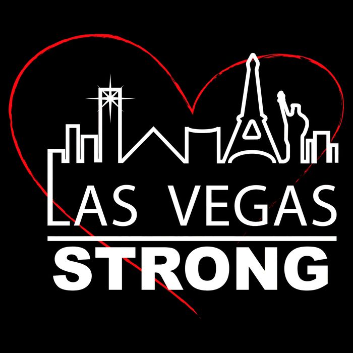 Las Vegas Strong Heart Skyline Cropped Pullover Crew