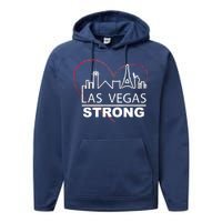 Las Vegas Strong Heart Skyline Performance Fleece Hoodie