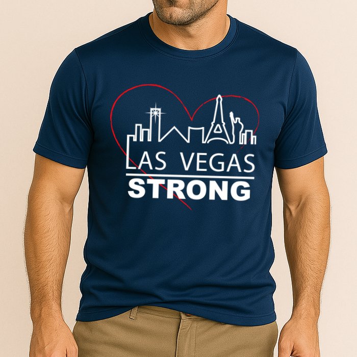 Las Vegas Strong Heart Skyline Cooling Performance Crew T-Shirt