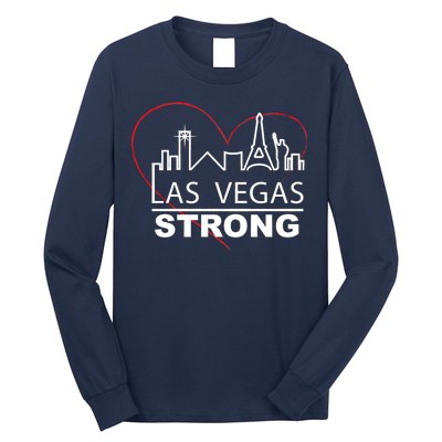 Las Vegas Strong Heart Skyline Long Sleeve Shirt