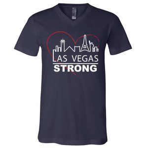 Las Vegas Strong Heart Skyline V-Neck T-Shirt