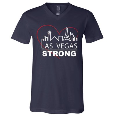 Las Vegas Strong Heart Skyline V-Neck T-Shirt