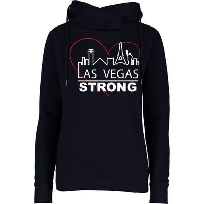 Las Vegas Strong Heart Skyline Womens Funnel Neck Pullover Hood