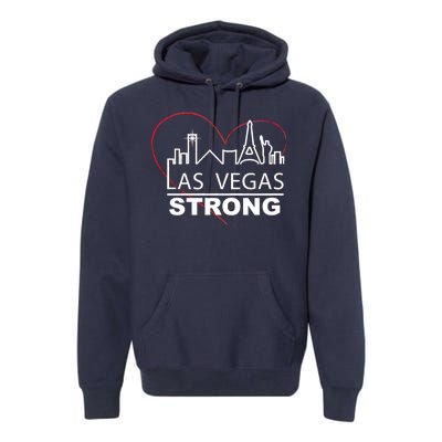 Las Vegas Strong Heart Skyline Premium Hoodie