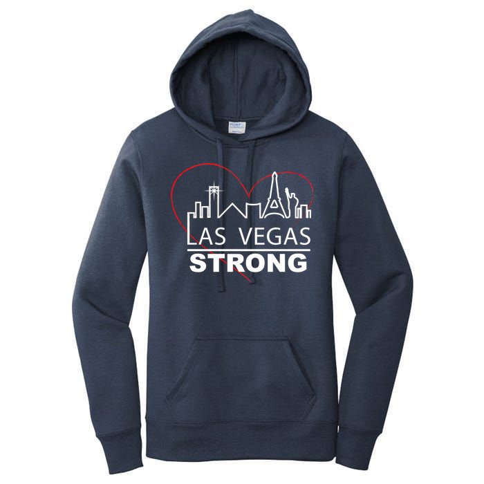 Las Vegas Strong Heart Skyline Women's Pullover Hoodie