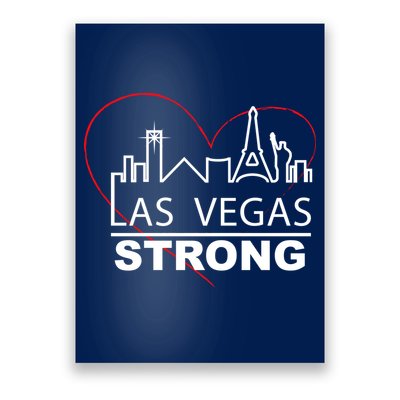 Las Vegas Strong Heart Skyline Poster