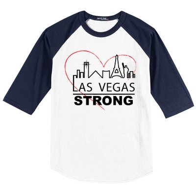 Las Vegas Strong Heart Skyline Baseball Sleeve Shirt