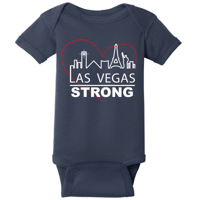 Las Vegas Strong Heart Skyline Baby Bodysuit
