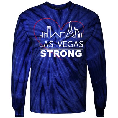 Las Vegas Strong Heart Skyline Tie-Dye Long Sleeve Shirt