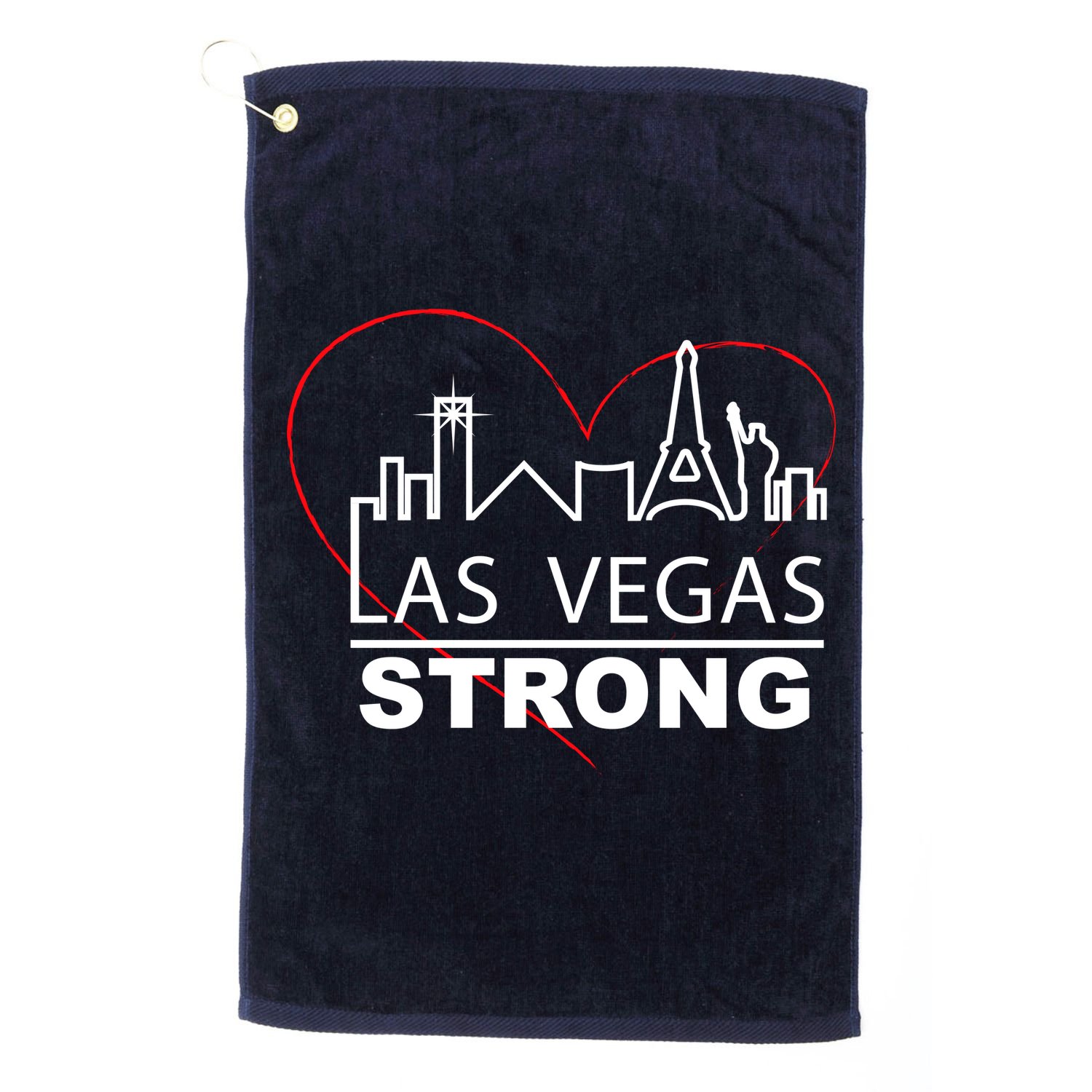 Las Vegas Strong Heart Skyline Golf Towel