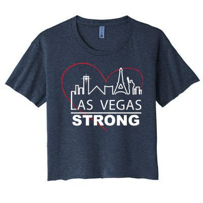 Las Vegas Strong Heart Skyline Women's Crop Top Tee