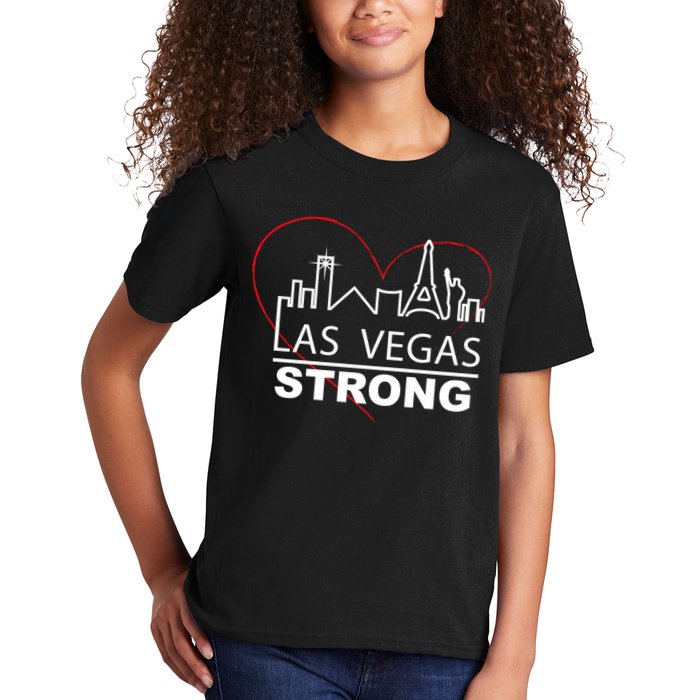 Las Vegas Strong Heart Skyline Kids T-Shirt