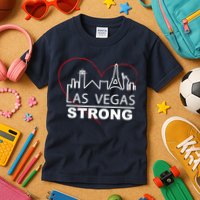 Las Vegas Strong Heart Skyline Kids T-Shirt